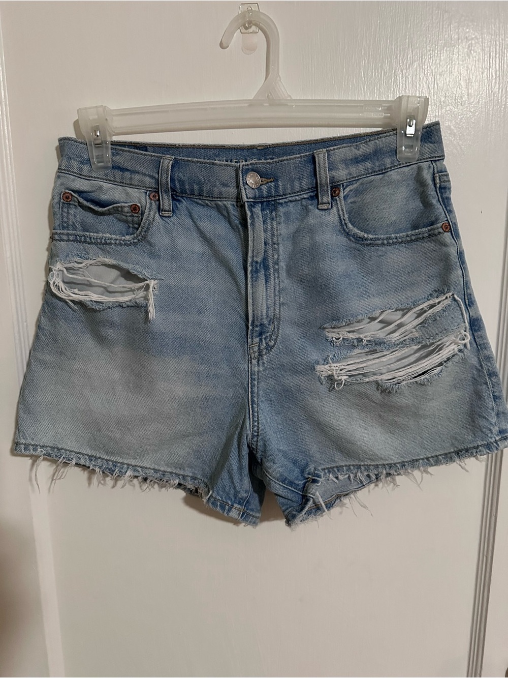 American Eagle Outfitters Light Wash Distressed Jean Shorts